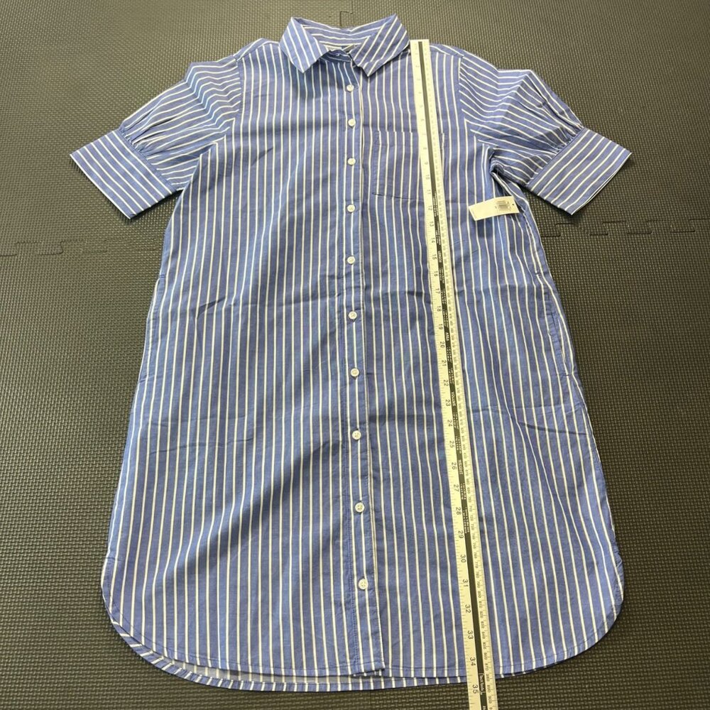 Womens Striped Button-Down Shirt Dress Blue & White XS Old Navy - Picture 3 of 5